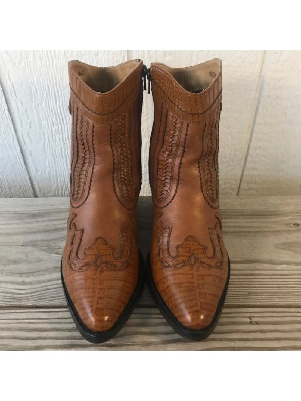Donato Marrone D'Milton Men Western Brown Ankle Side Zip Boot 9.5 D 16534 Brazil
